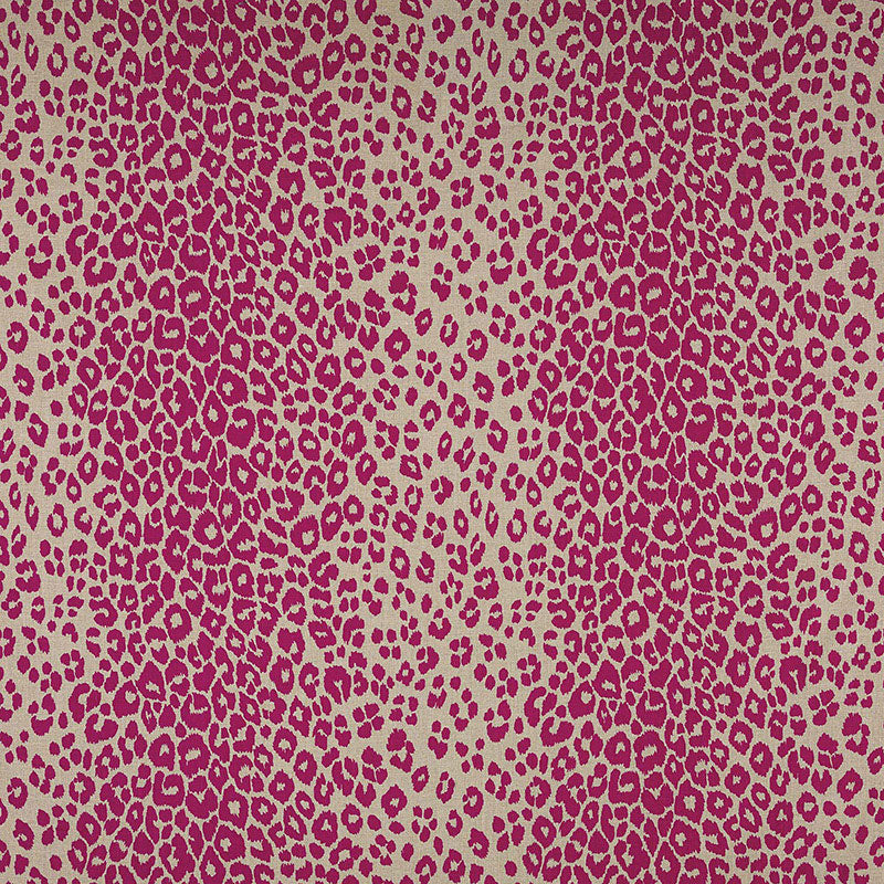 Iconic Leopard Fabric Sample - Fuchsia/Natural