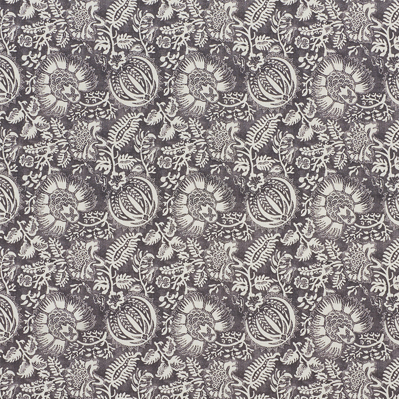 Pomegranate Print Fabric Sample - Charcoal
