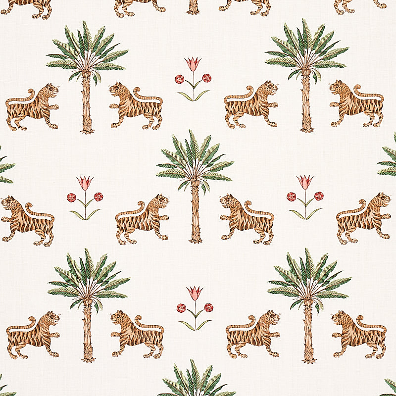 Tiger Palm Fabric Sample - Cocoa