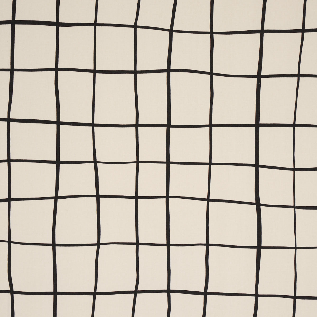 Painterly Windowpane Fabric Sample - Black