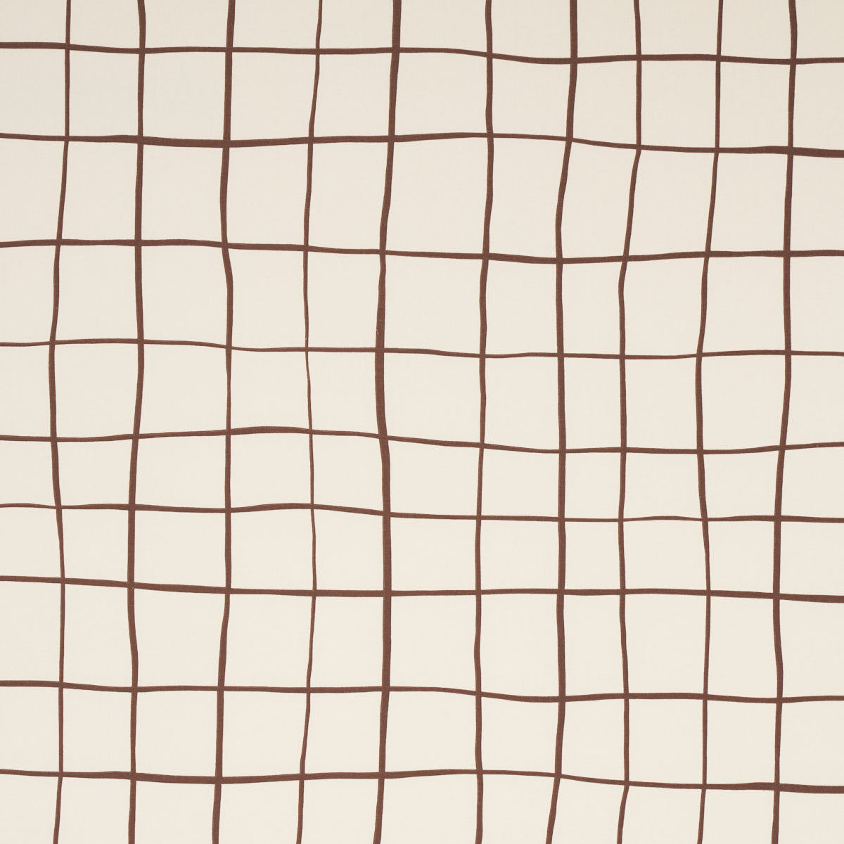 Painterly Windowpane Fabric Sample - Brown