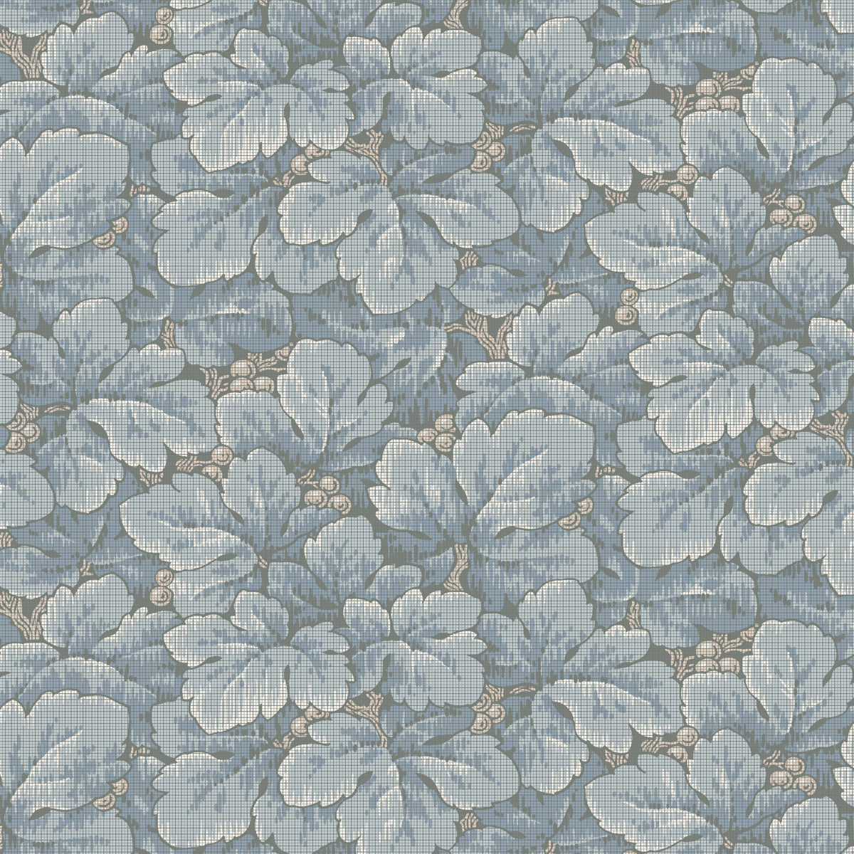 Waldemar Wallpaper Sample - Blue