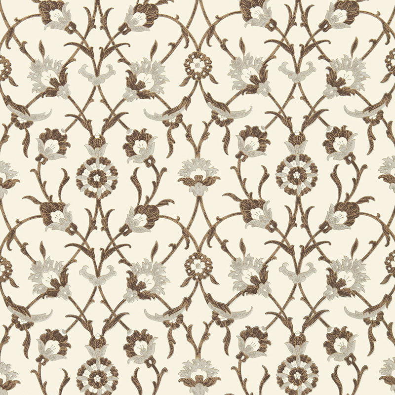 Sultan's Trellis Wallpaper Sample - Sepia
