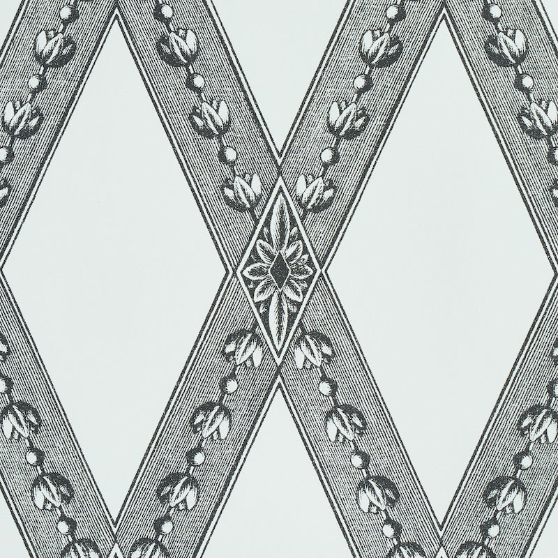 Les Losanges Toile Wallpaper Sample - Carbon