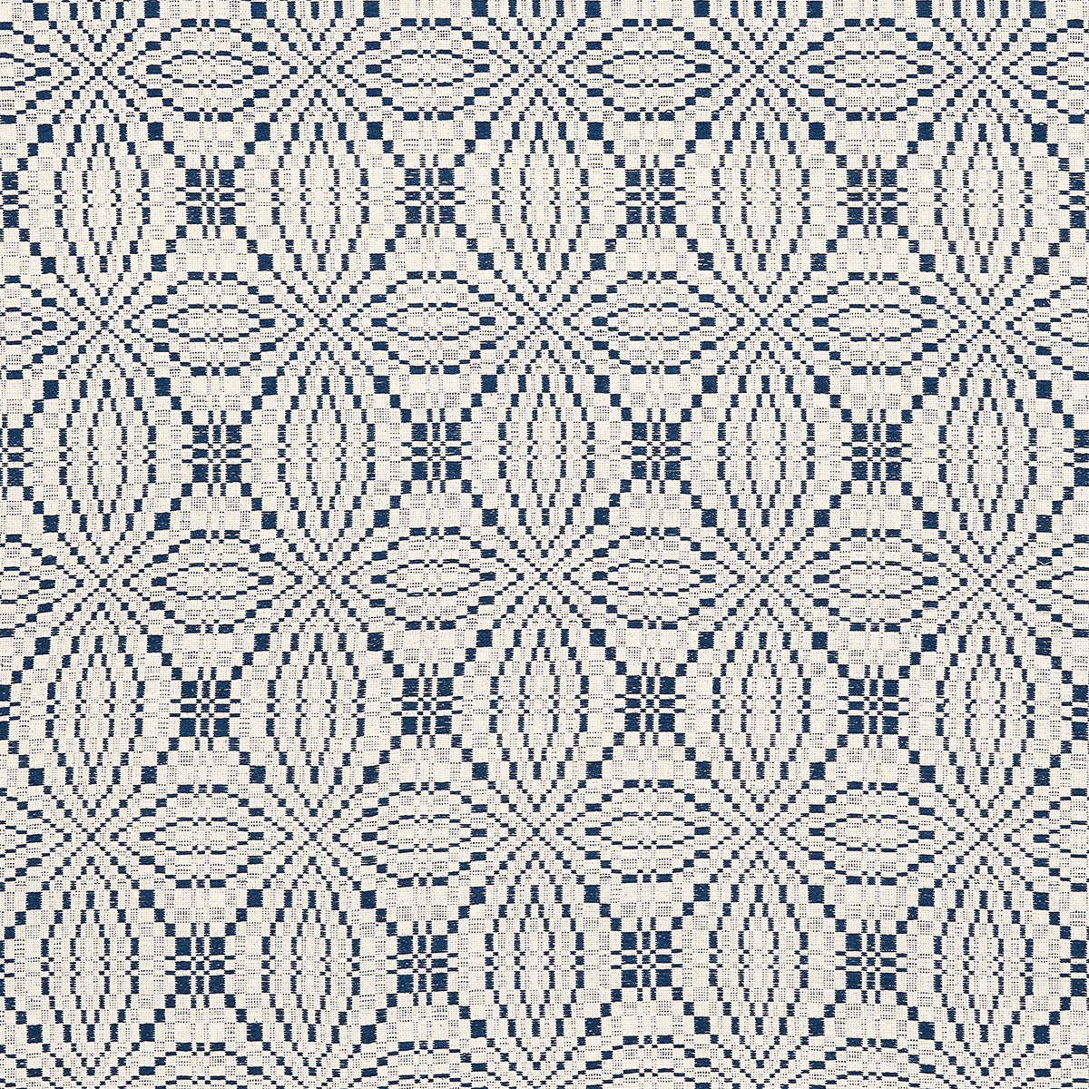 Francestown Coverlet Fabric Sample - Navy