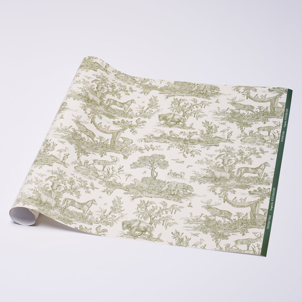 Western Toile Wrapping Paper - Olive
