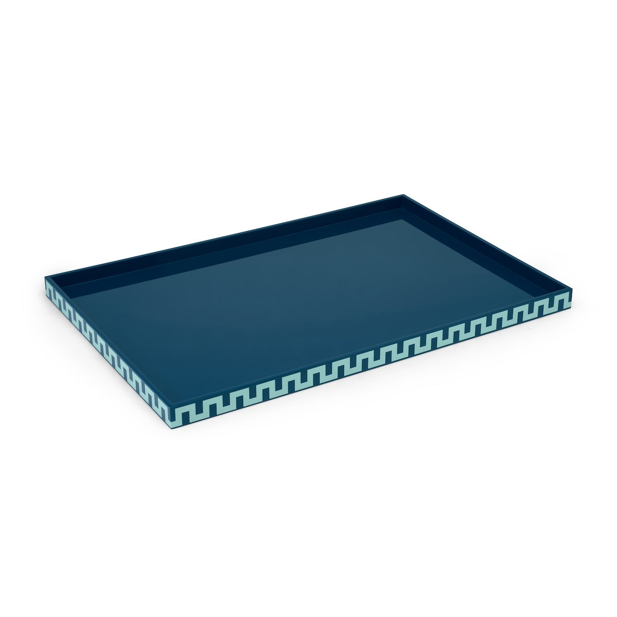 Schumacher x The Lacquer Company 23.6" Matrix Tape Tray - Marine Blue & Azzuro Blue