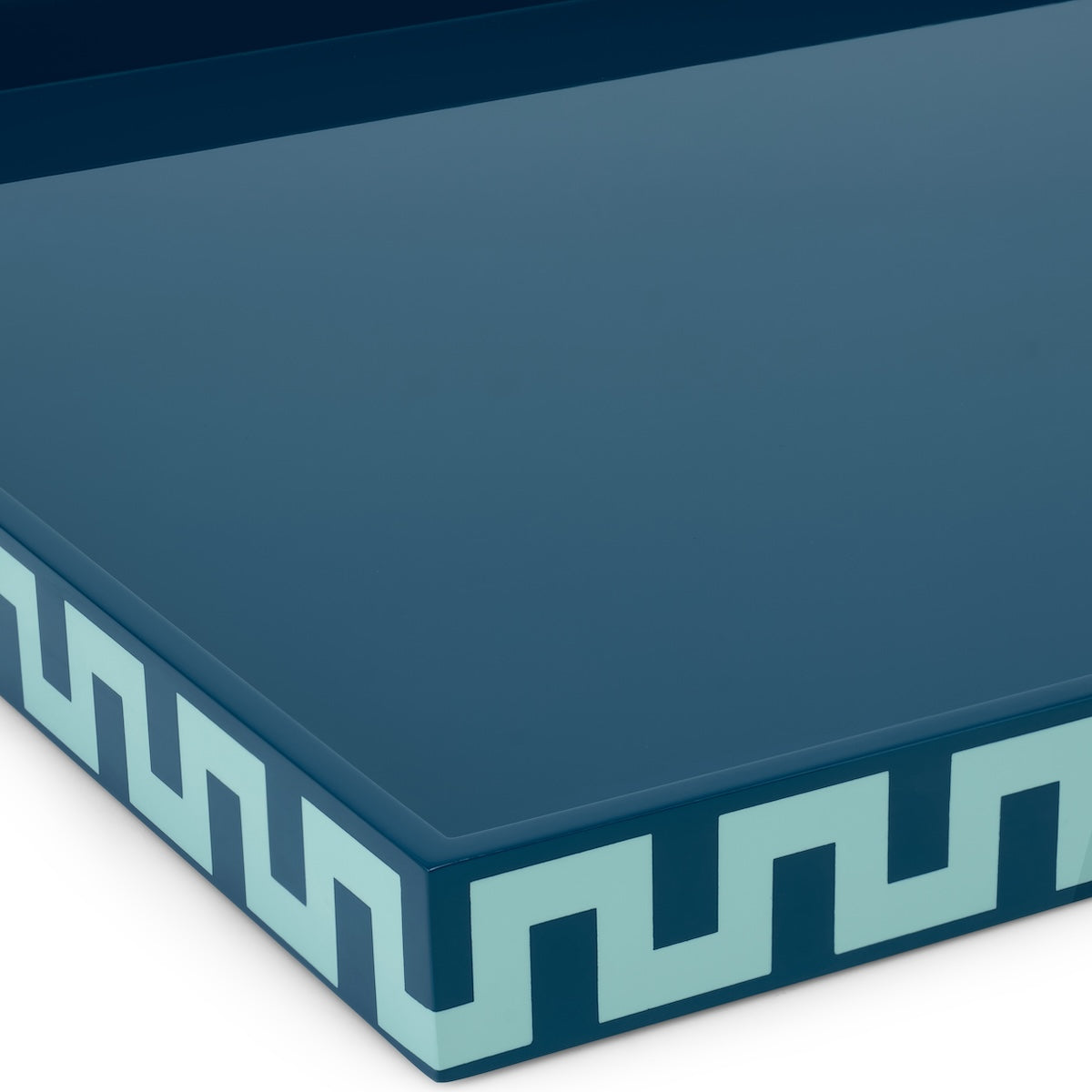 Schumacher x The Lacquer Company 17" Matrix Tape Tray - Marine Blue & Azzuro Blue