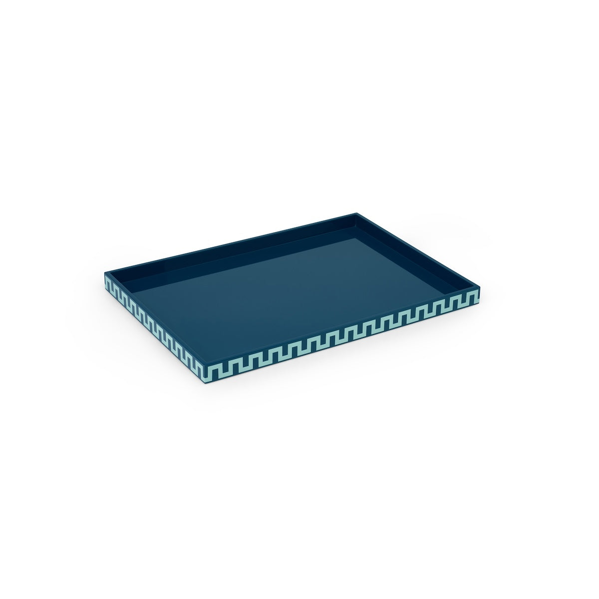 Schumacher x The Lacquer Company 17" Matrix Tape Tray - Marine Blue & Azzuro Blue