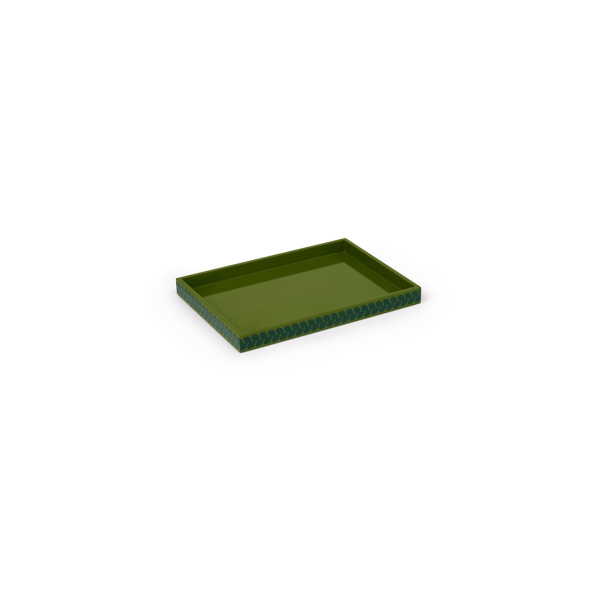 Schumacher x The Lacquer Company 11" Berkeley Tape Tray - Lettuce Green & Bottle Green