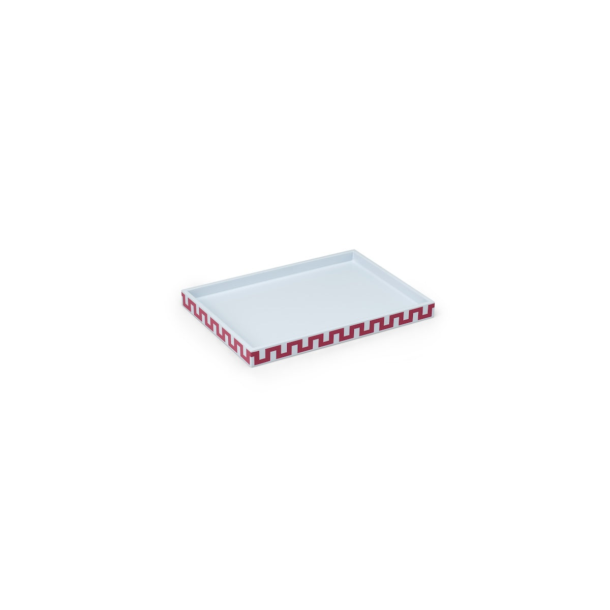 Schumacher x The Lacquer Company 11" Matrix Tape Tray - Powder Blue & Cherry Red