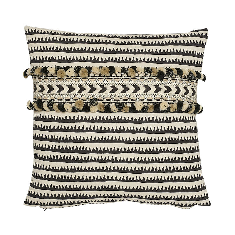 Corfu Stripe Pillow - Black (Pre Order)