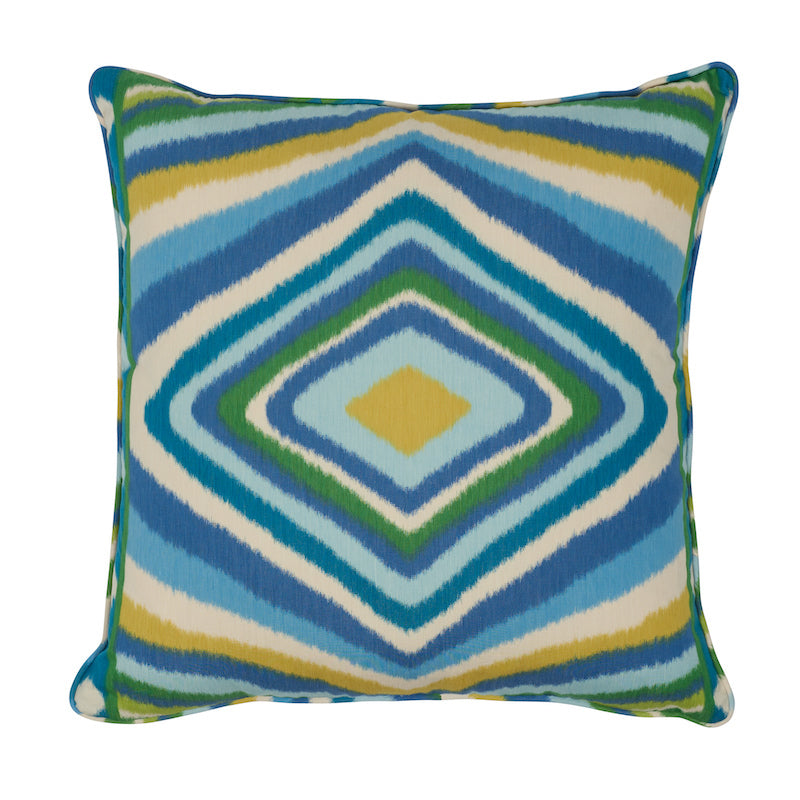 Terence Ikat Pillow - Peacock
