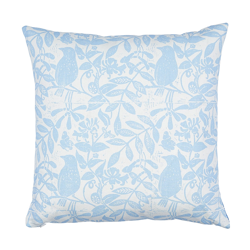 Bird & Bee + Fern Pillow - Sky