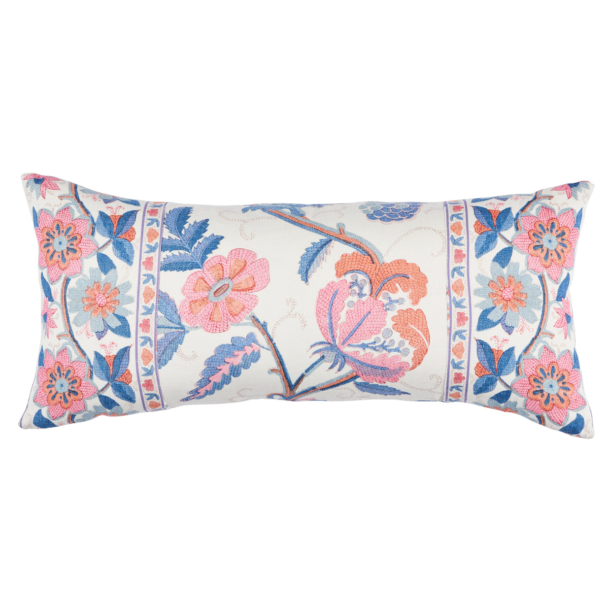 Indali Bordered Linen Pillow - Rose & Indigo