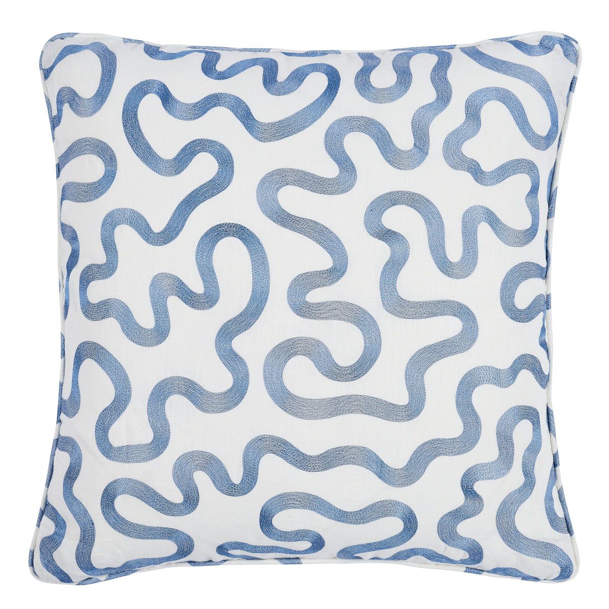 Riley Pillow - Navy on Ivory