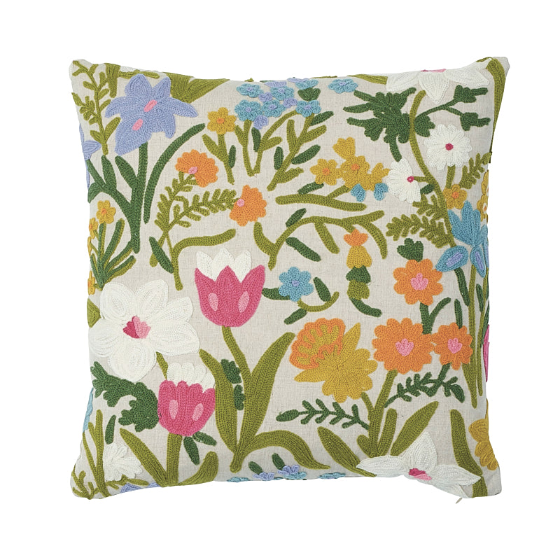 Crewel Garden Pillow - Multi
