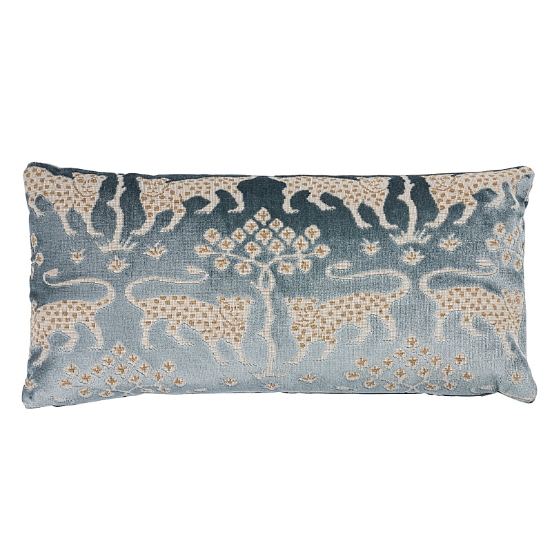 Woodland Leopard Velvet Pillow - Mineral (Pre Order)
