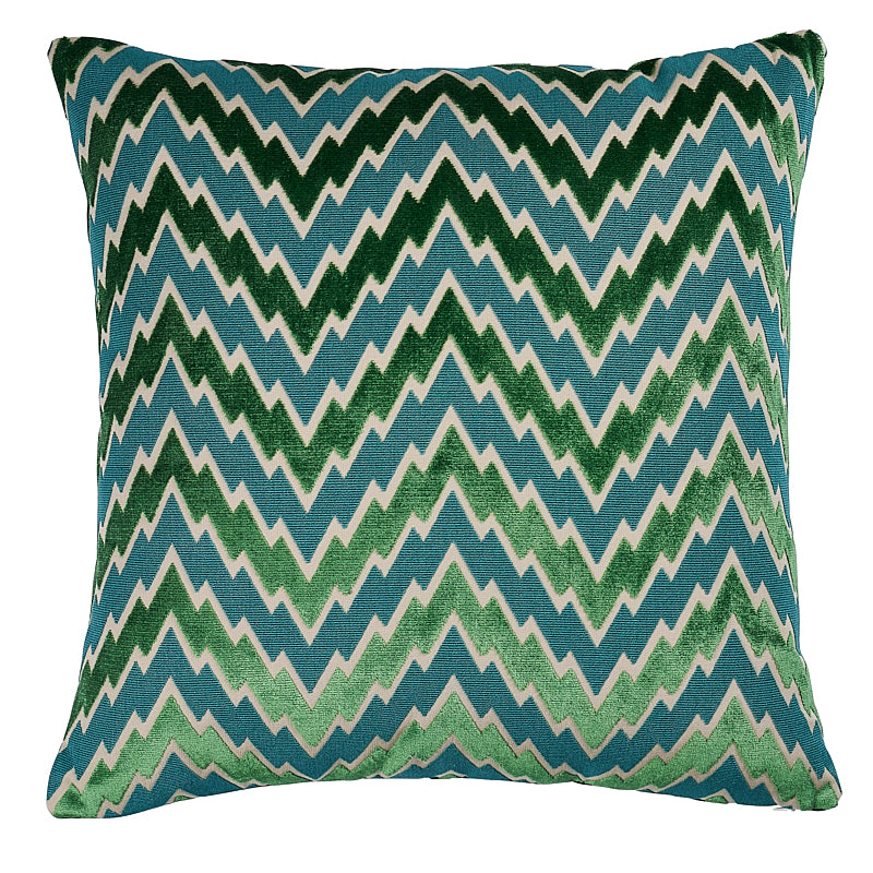 Florentine Chevron Pillow - Emerald