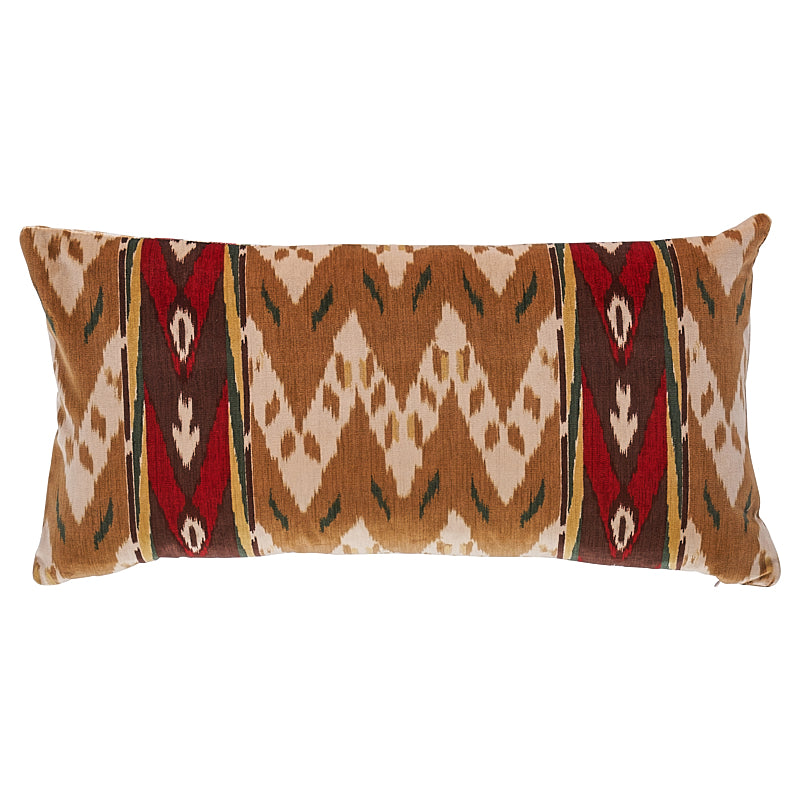 Samar Ikat Velvet Pillow - Gold