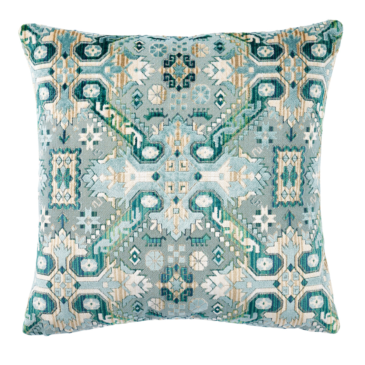 Tiraz Velvet Pillow - Peacock