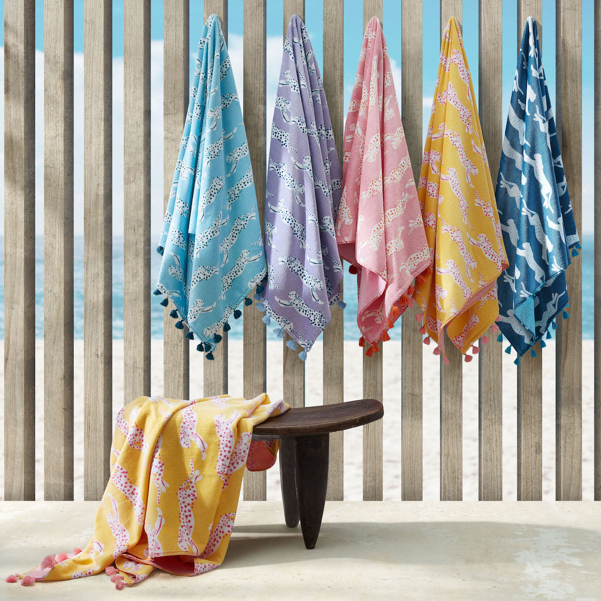 Leaping Leopard Beach Towel - Lilac