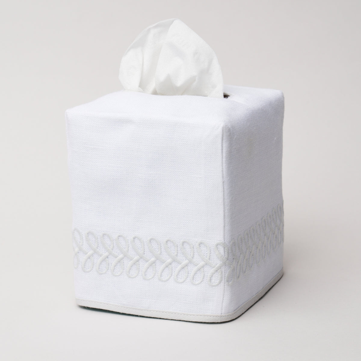 Astor Braid Tissue Box Cover (Silver)