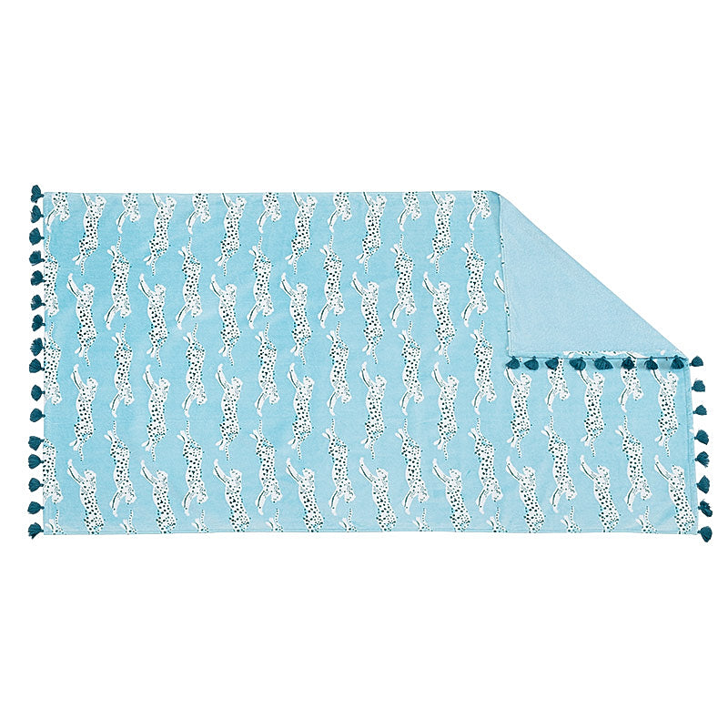 Leaping Leopard Beach Towel - Surf