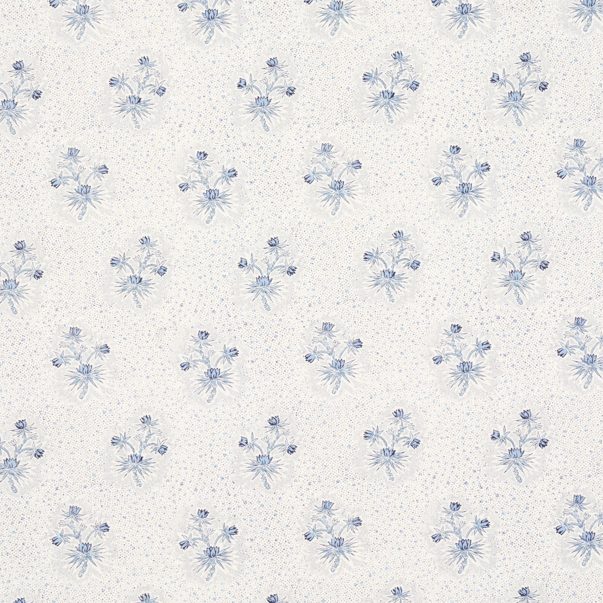 Cassis Floral Fabric Sample - Bleu