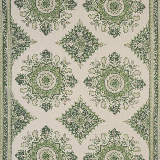 Montecito Medallion Fabric Sample - Leaf Green