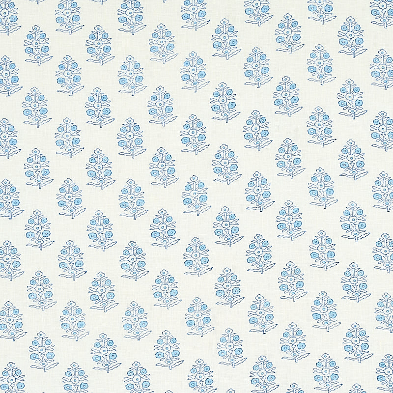 Aditi Hand Blocked Print Fabric Sample - Blue