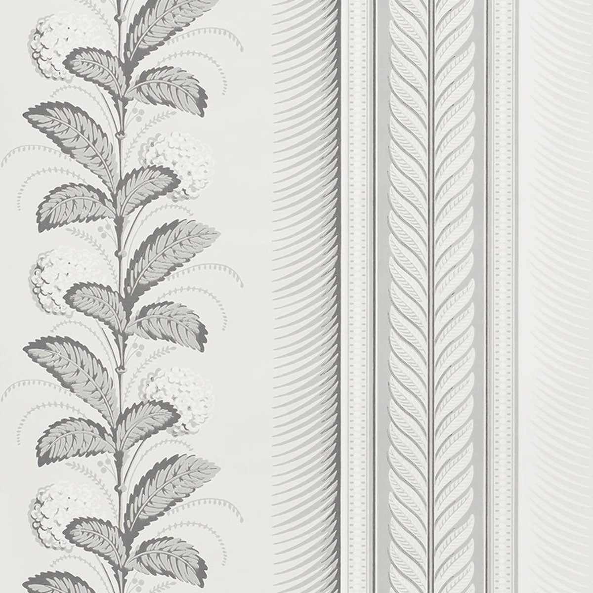 Hydrangea Drape Wallpaper Sample - Grisaille