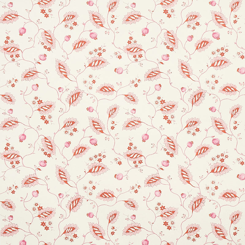 Maryam Vine Wallpaper Sample - Pink & Red