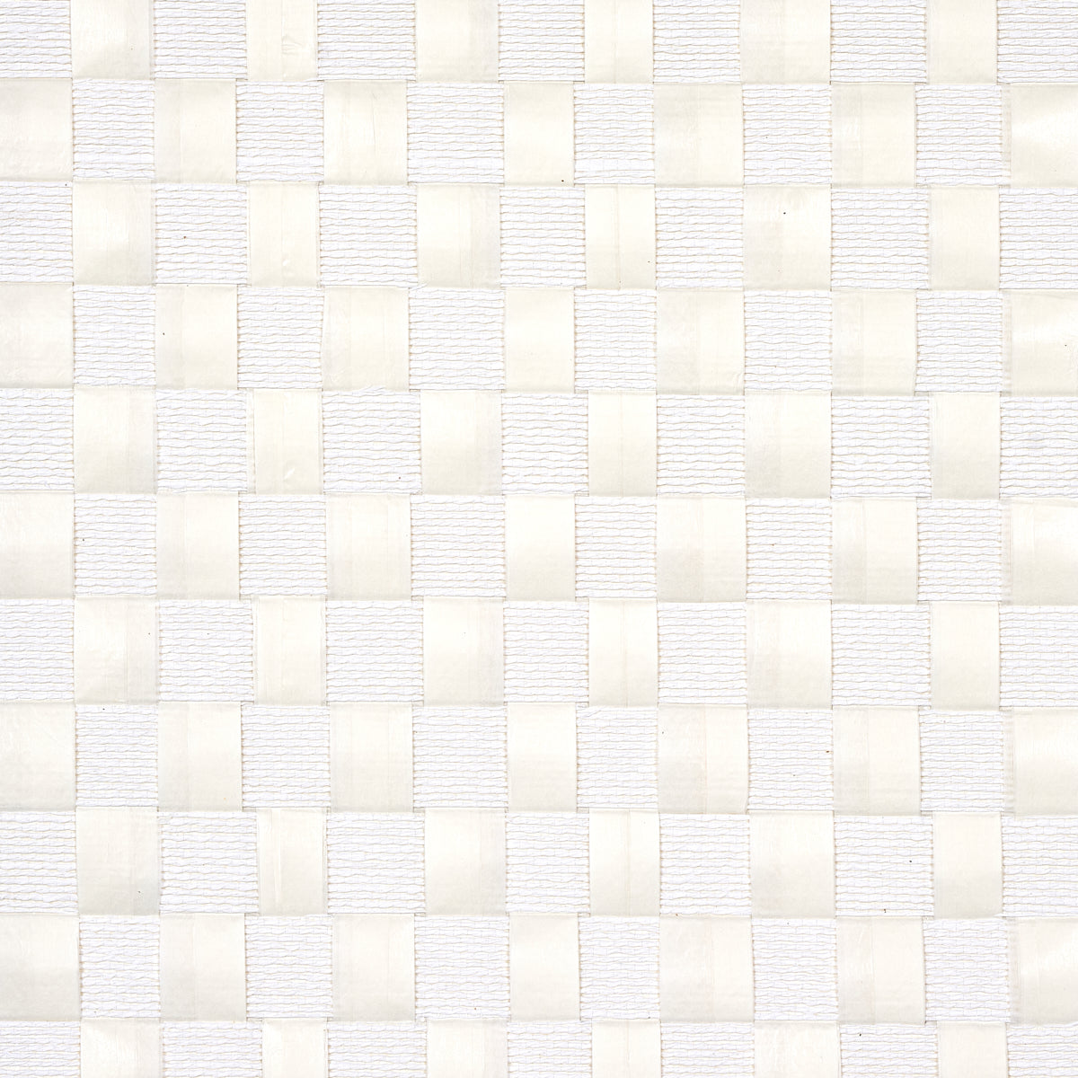 Textured Check Wallpaper Sample - White
