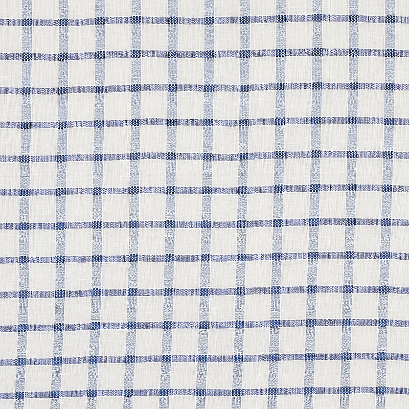 Pauline Check Casement Fabric Sample - Blue