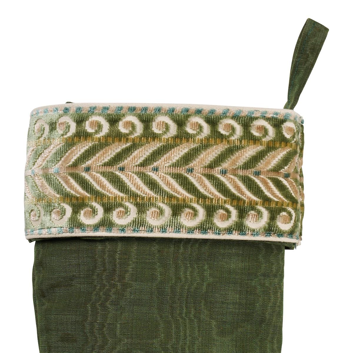 Beau Cotton Linen Moire Stocking - Olive