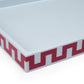 Schumacher x The Lacquer Company 23.6" Matrix Tape Tray - Powder Blue & Cherry Red