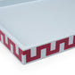 Schumacher x The Lacquer Company 11" Matrix Tape Tray - Powder Blue & Cherry Red