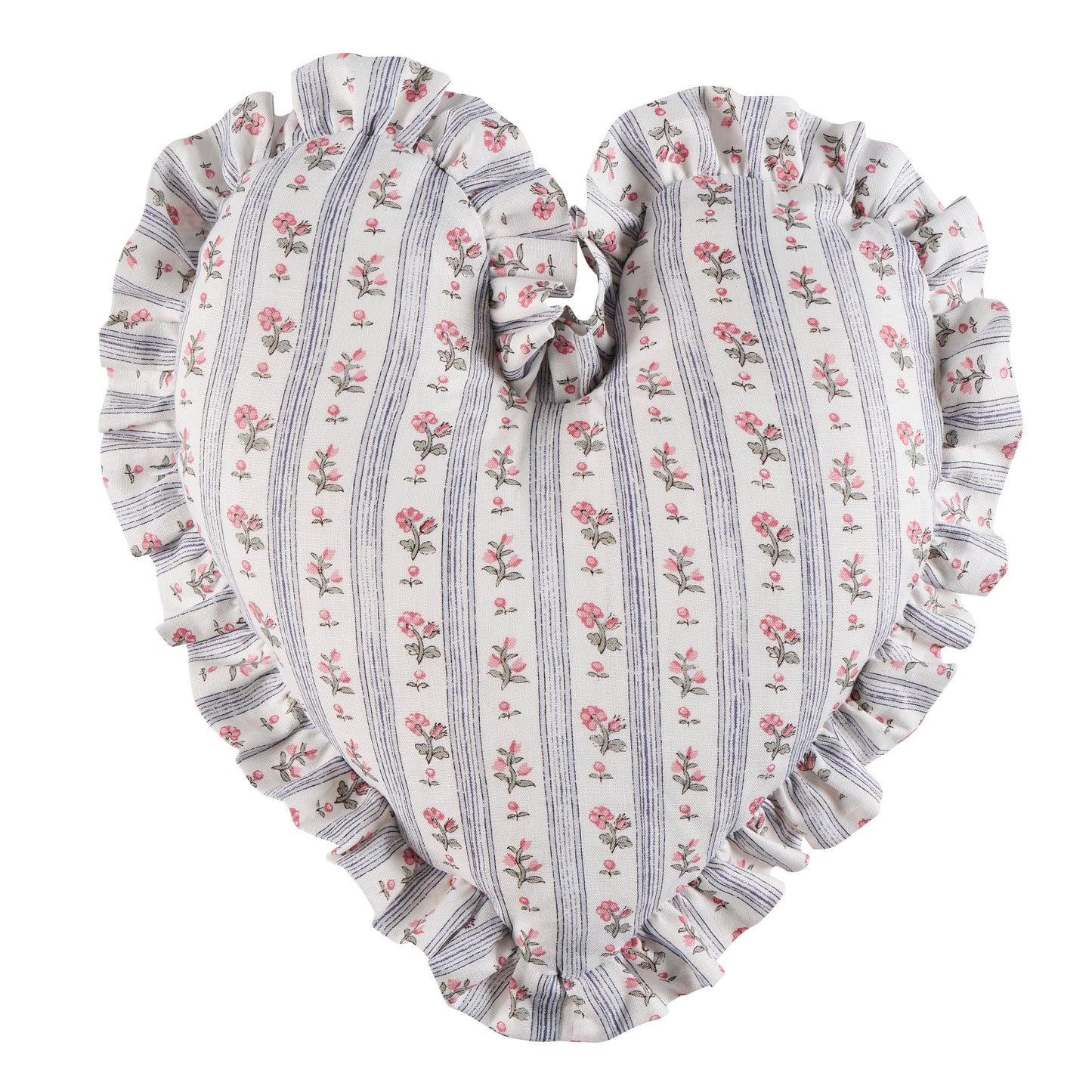 Cabanon Stripe Heart Pillow In Rose