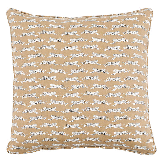 Leaping Leopards Pillow - Sand