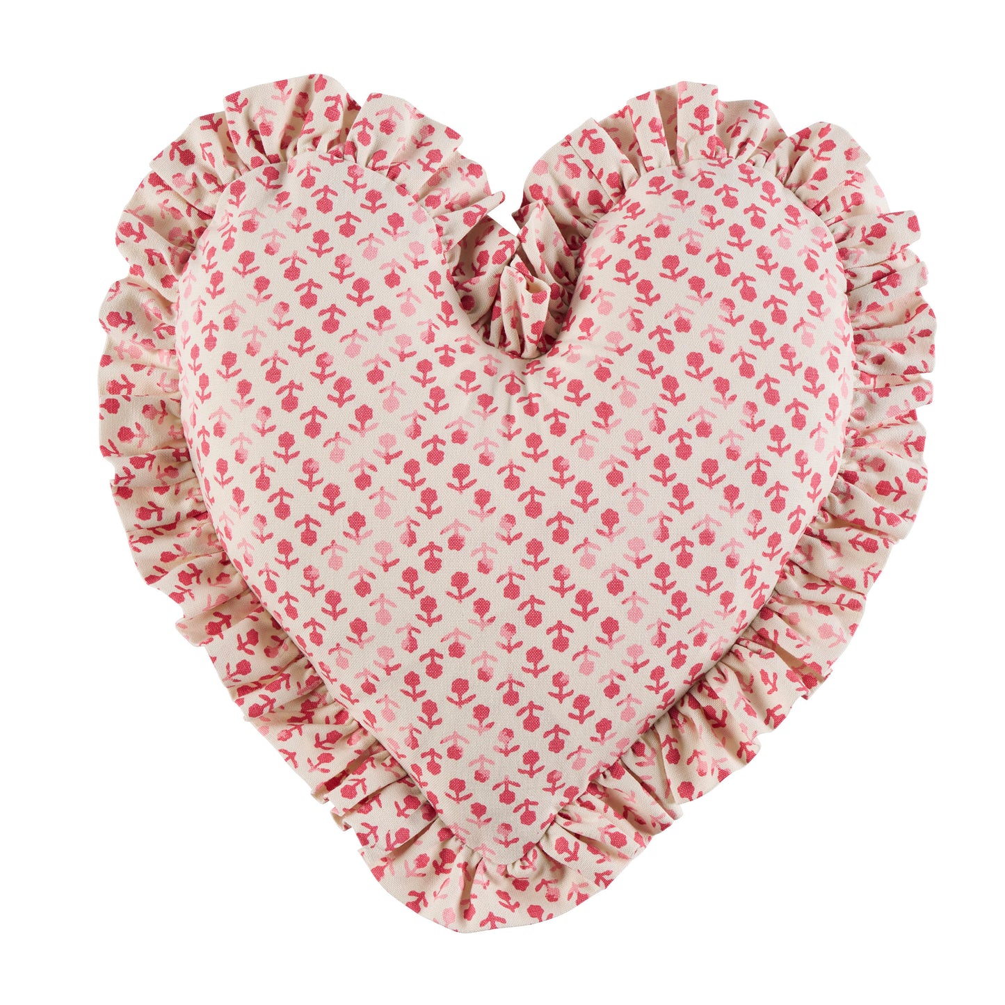 Beatriz Handprint Heart Pillow In Pink