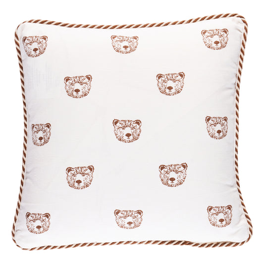 Bear Print Pillow - Ivory (Pre Order)