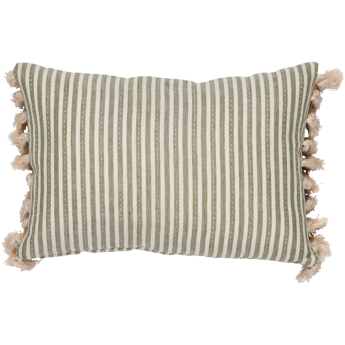 Mathis Ticking Stripe Pillow - Sage (Pre Order)