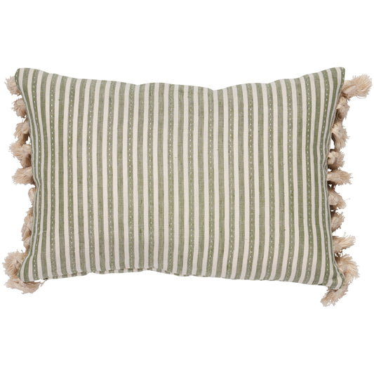 Mathis Ticking Stripe Pillow - Sage