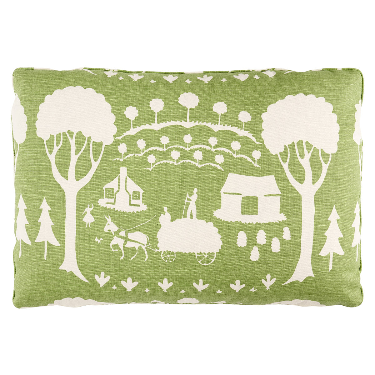 Farm Scene Pillow - Green