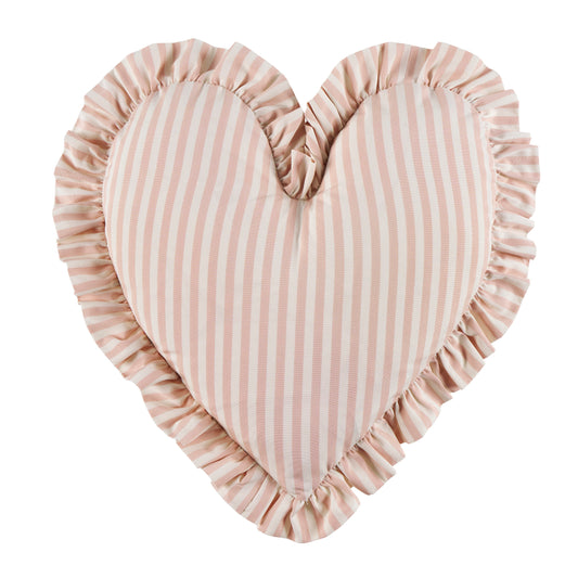 Brigitte Stripe Heart Pillow In Blush