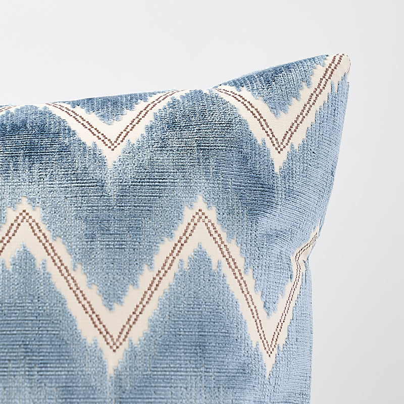 Chevron Velvet Pillow - Mineral