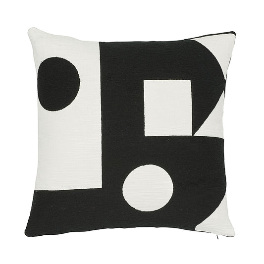 Binary Embroidery Pillow - Black
