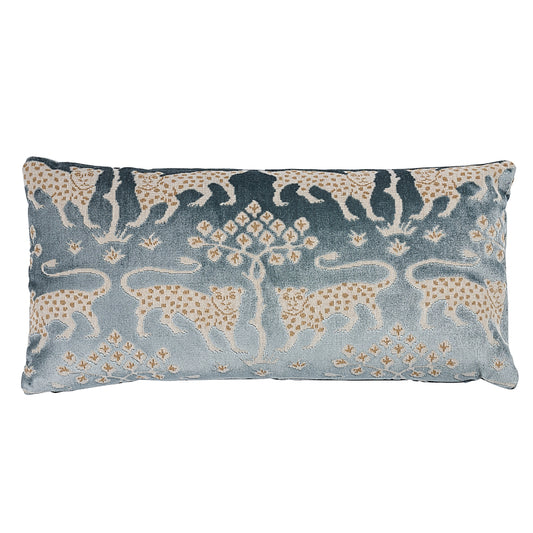 Woodland Leopard Velvet Pillow - Mineral (Pre Order)
