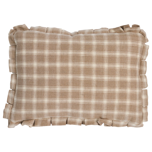 Crawford Check Pillow - Flax
